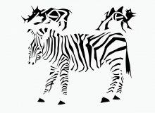 Zebra - tegning af Ole Valdemar Nielsen